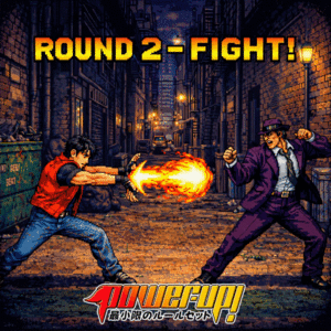 duas pessoas lutando em um beco